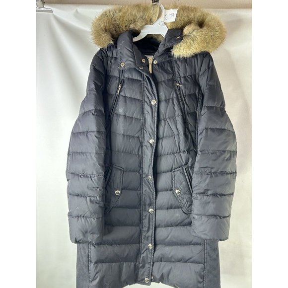 Michael Kors Down Fill Faux Fur Hooded Long Quilted Puffer Coat - Picture 6 of 9